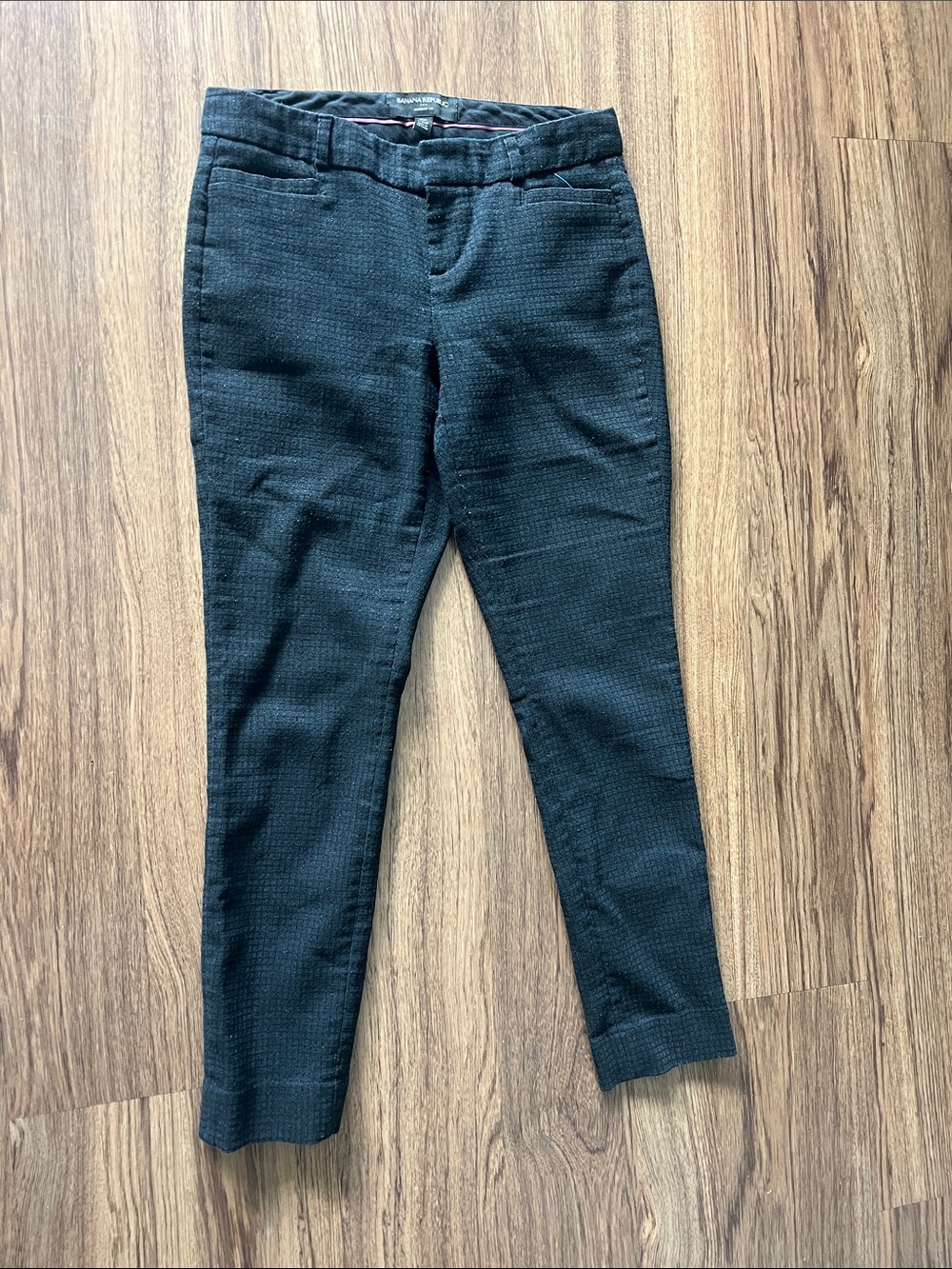 Banana Republic Black Textured Ankle Cropped Jeans